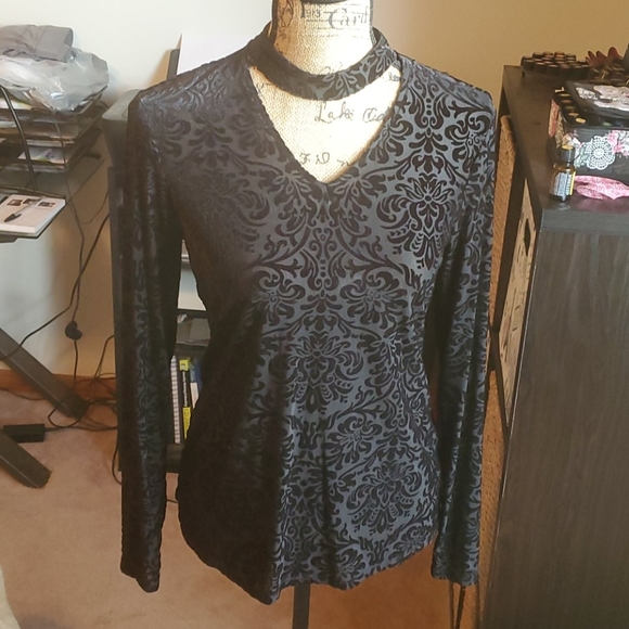 Ruff Hewn Grey dressy blouse size Small - Picture 2 of 12